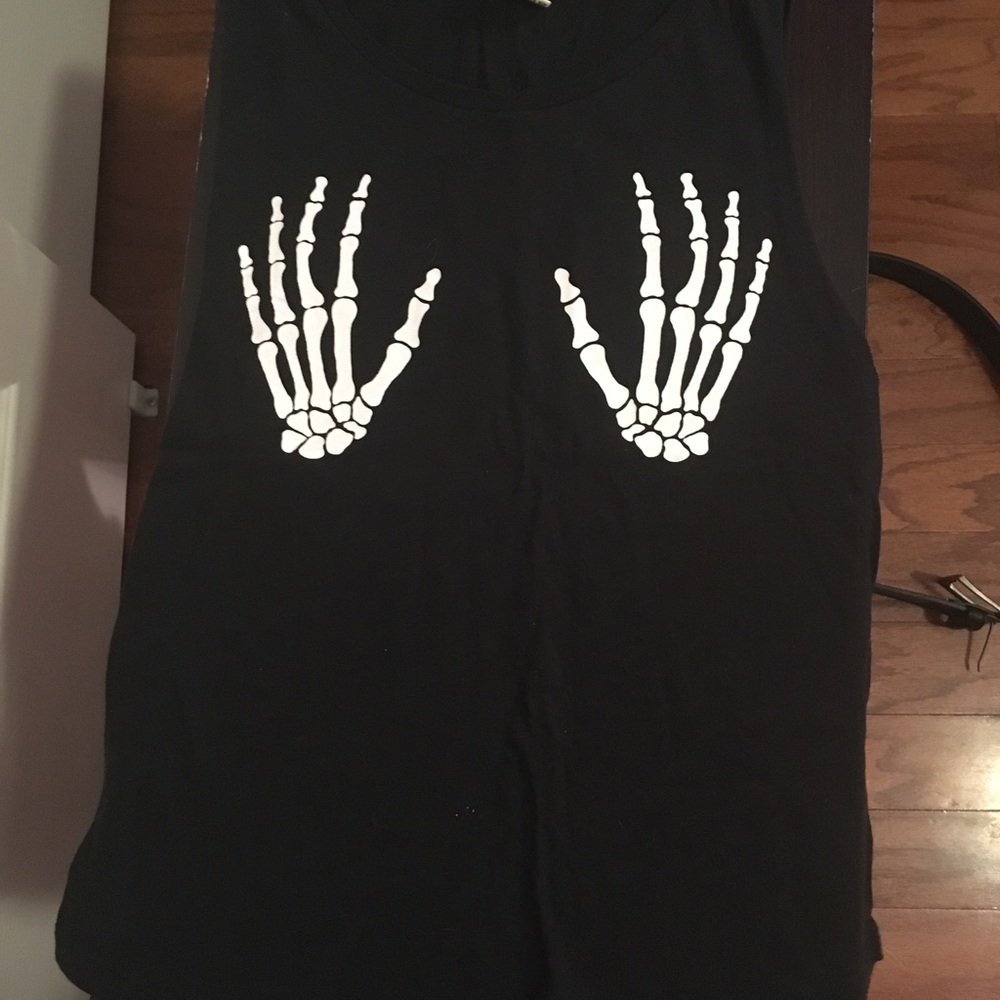 Black/ white Hands Off Muscle Shirt